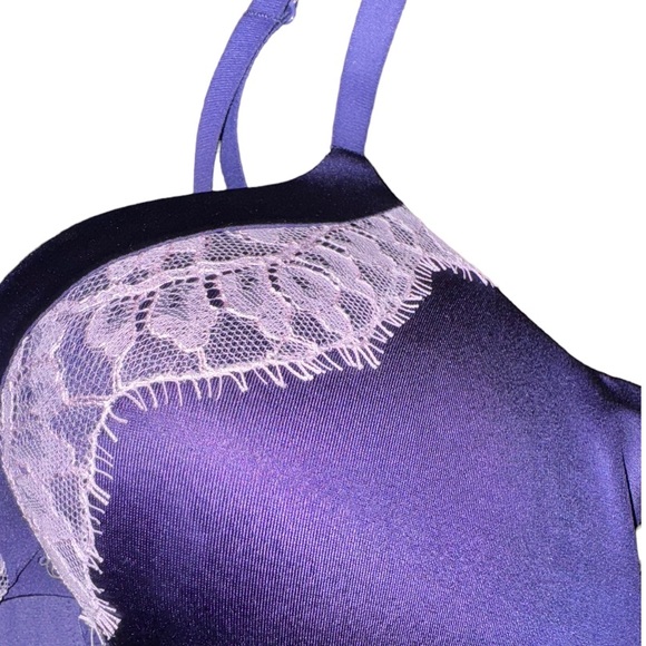 Victorias Secret Purple Satin Push Up Bra Size 34B - Picture 4 of 8